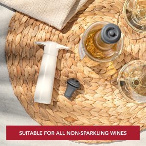 Vacu Vin Weinpumpe - Weiß - Vakuum Weinflaschenverschluss - 1 Pumpe 1 Stopper - Hält Wein Bis zu 10 Tage Frisch 12