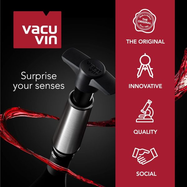 Vacu Vin Weinpumpe - Weiß - Vakuum Weinflaschenverschluss - 1 Pumpe 1 Stopper - Hält Wein Bis zu 10 Tage Frisch 6