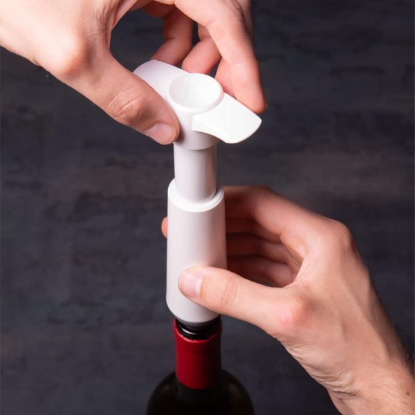 Vacu Vin Weinpumpe - Weiß - Vakuum Weinflaschenverschluss - 1 Pumpe 1 Stopper - Hält Wein Bis zu 10 Tage Frisch 7
