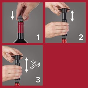 Vacu Vin Weinpumpe - Schwarz - Vakuum Weinverschluss - 1 Pumpe 2 Stopper - Hält Wein Bis zu 10 Tage Frisch - Wiederverwendbar 14