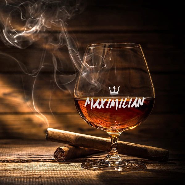 Cognac Glas mit Gravur - Cognacschwenker 400 ml personalisiert mit Namen - Schwenker für Brandy & Whiky - Spülmaschinenfest - Weinbrandglas - Männer - Geburtstag 6