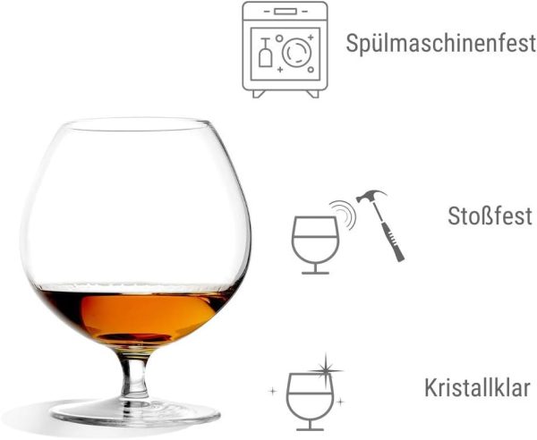 Stölzle Lausitz Cognacschwenker I 585 ml I 6er Set Cognac Gläser I spülmaschinenfest I edles bleifreies Kristallglas I hochwertige Qualität 2