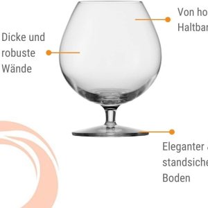 Stölzle Lausitz Cognacschwenker I 585 ml I 6er Set Cognac Gläser I spülmaschinenfest I edles bleifreies Kristallglas I hochwertige Qualität 14