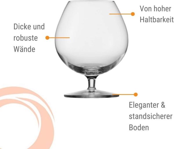Stölzle Lausitz Cognacschwenker I 585 ml I 6er Set Cognac Gläser I spülmaschinenfest I edles bleifreies Kristallglas I hochwertige Qualität 5
