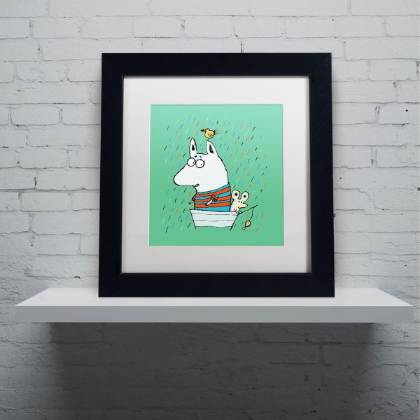 Carla Martell Kunstdruck Lost at Sea White matt, 27,9 x 27,9 cm, schwarzer Rahmen 3