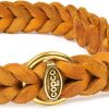 CopcoPet - Fettleder Hundehalsband Würger geflochten mit Messing Zugstopp-Ring, Cognac 35-40 cm x 15 mm 17