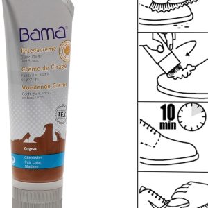 Bama Schuhcreme mit Carnaubawachs für optimale Pflege - für Glattleder, genarbtes Leder und TEX-Materialien, mit praktischem Schwammaufträger, 75ml 10