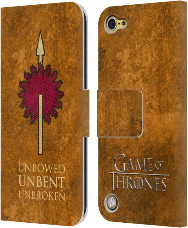 Head Case Designs Offizielle HBO Game of Thrones Martell Dark Distressed Look Sigils Leder Brieftaschen Handyhülle Hülle Huelle kompatibel mit Apple iPod Touch 5G 5th Gen 1
