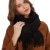 MaaMgic Schal Damen Warm Herbst Winter unifarben Baumwolle mit quasten/fransen, 40+ Farben Einfarbig Pashmina Schals und Tücher für abendkleid xl Stola Scarf Winterschal MEHRWEG 25