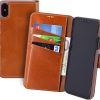 Suncase Book-Style für iPhone X | XS (5.8") Ledertasche Leder Tasche Handytasche Schutzhülle Case Hülle (Slim-Fit) (mit Standfunktion und Kartenfach) Cognac 17
