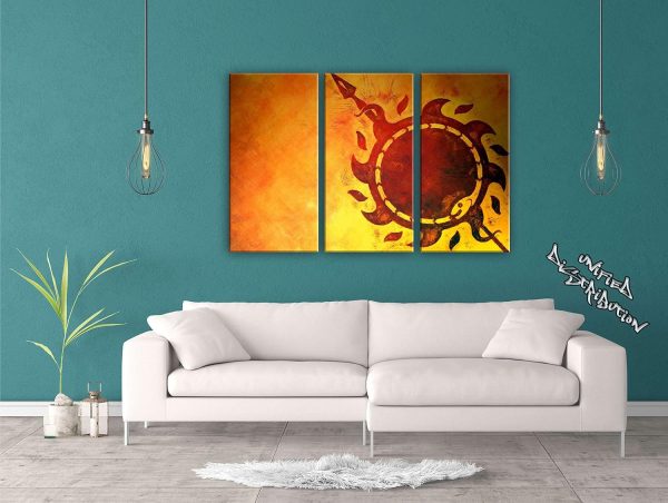 Unified Distribution Game of Thrones - Haus Martell - Dreiteiler (120x80 cm) - Bilder & Kunstdrucke fertig auf Leinwand aufgespannt und in erstklassiger Druckqualität 2