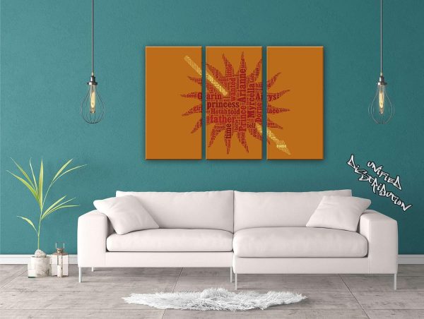 Unified Distribution Game of Thrones - Haus Martell - Dreiteiler (120x80 cm) - Bilder & Kunstdrucke fertig auf Leinwand aufgespannt und in erstklassiger Druckqualität 2