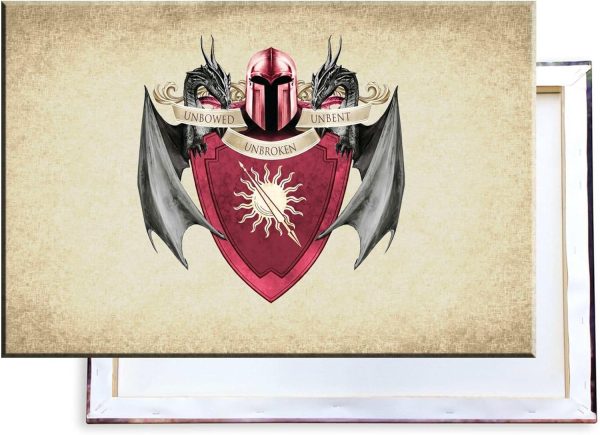 Unified Distribution Game of Thrones - Haus Martell Wappen - 100x70 cm - Bilder & Kunstdrucke fertig auf Leinwand aufgespannt und in erstklassiger Druckqualität 1