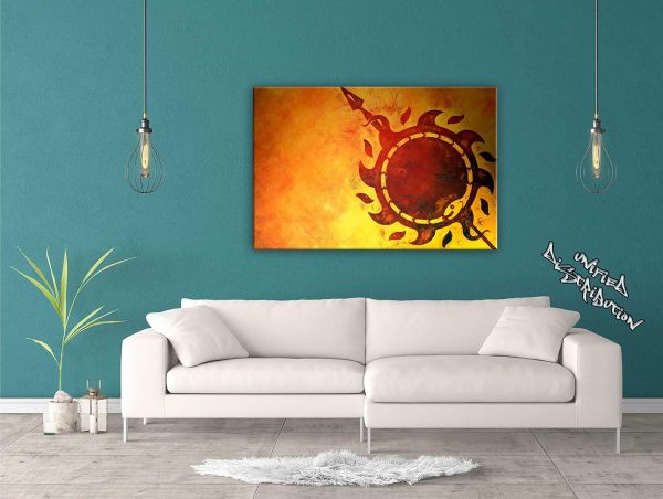 Unified Distribution Game of Thrones - Haus Martell - 120x80 cm - Bilder & Kunstdrucke fertig auf Leinwand aufgespannt und in erstklassiger Druckqualität 2