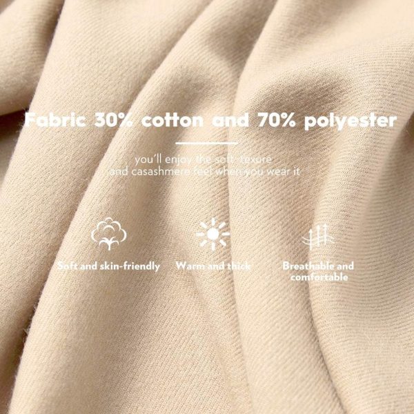MaaMgic Schal Damen Warm Herbst Winter unifarben Baumwolle mit quasten/fransen, 40+ Farben Einfarbig Pashmina Schals und Tücher für abendkleid xl Stola Scarf Winterschal MEHRWEG 5