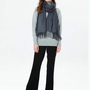 MaaMgic Schal Damen Warm Herbst Winter unifarben Baumwolle mit quasten/fransen, 40+ Farben Einfarbig Pashmina Schals und Tücher für abendkleid xl Stola Scarf Winterschal MEHRWEG 11