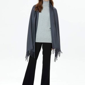 MaaMgic Schal Damen Warm Herbst Winter unifarben Baumwolle mit quasten/fransen, 40+ Farben Einfarbig Pashmina Schals und Tücher für abendkleid xl Stola Scarf Winterschal MEHRWEG 13
