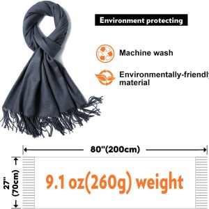 MaaMgic Schal Damen Warm Herbst Winter unifarben Baumwolle mit quasten/fransen, 40+ Farben Einfarbig Pashmina Schals und Tücher für abendkleid xl Stola Scarf Winterschal MEHRWEG 17