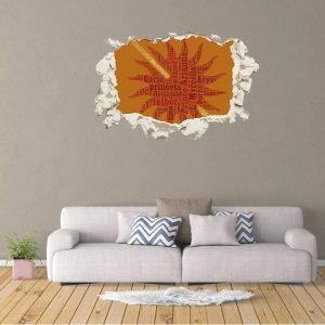 Unified Distribution Game of Thrones - Haus Martell - Wandtattoo mit 3D Effekt, Aufkleber für Wände und Türen Größe: 92x61 cm, Stil: Durchbruch 6