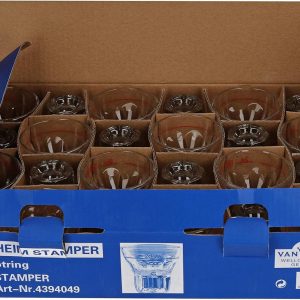 Van Well 24er Schnapsgläser Set Mannheim I 2cl Shotgäser aus Kristall-Glas mit rotem Eichstrich I Pinnchen Gläser für Tequila Raki Wodka Likör Ouzo I Kurze Gläser Set 24 teilig 9