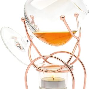 Bar Amigos Weinbrand Gläser und Cognacglas Wärmer, Kupferständer, Geschenkset mit Teelicht & Kupferhalter – Brandy Warmer Set Cognacschwenker Trinkset teelichter glas 1pc 12