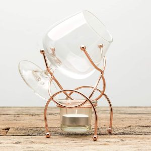 Bar Amigos Weinbrand Gläser und Cognacglas Wärmer, Kupferständer, Geschenkset mit Teelicht & Kupferhalter – Brandy Warmer Set Cognacschwenker Trinkset teelichter glas 1pc 14