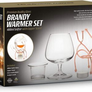 Bar Amigos Weinbrand Gläser und Cognacglas Wärmer, Kupferständer, Geschenkset mit Teelicht & Kupferhalter – Brandy Warmer Set Cognacschwenker Trinkset teelichter glas 1pc 22
