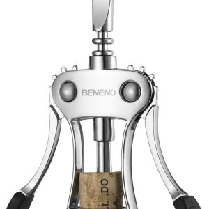 Korkenzieher Wein, Premium Wein Flaschenöffner Weinöffner aus Zinklegierung Flügelkorkenzieher mit Multifunktionalem Weinflaschenöffner für Korken und Kappen, Silber 24