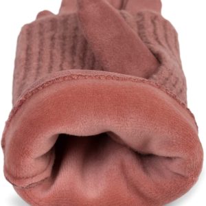 styleBREAKER Damen Touchscreen Stoff Handschuhe mit abnehmbaren Strick Stulpen, warme Fingerhandschuhe, Winter 09010022 15