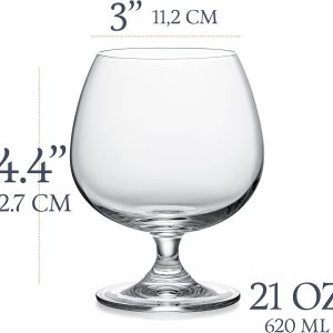 GLASSIQUE CADEAU Große 620 ml Brandy, Cognac und Armagnac Gläser | 2er Set | Kristall Spülmaschinenfest Cognacschwenker mit Kurzem Stiel | Cognacgläser Geschenkset 10