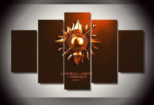 104Tdfc Leinwandbild 5 Teile Bilder Haus Martell 5 teilige Wandbilder Wandbilder Kunstdruck 150X80cm Mit Rahmen Vlies Leinwanddrucke Leinwandbilder Cadeau d'Halloween 1