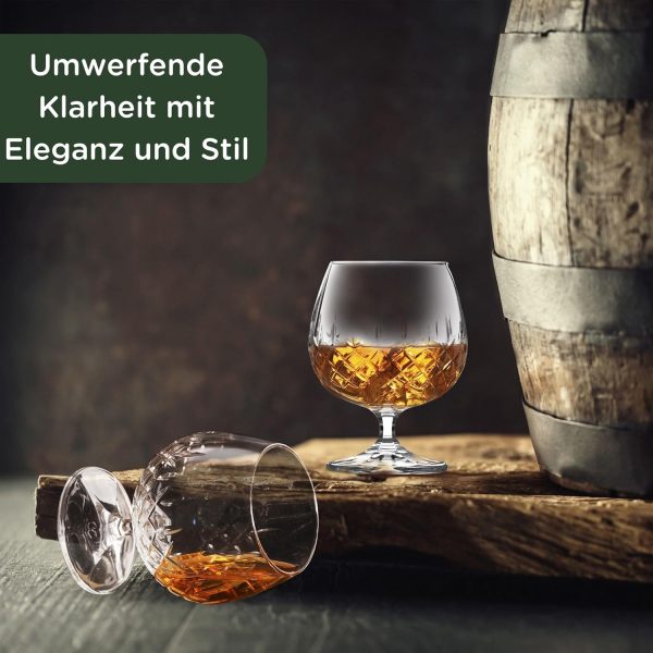 Hemswell Kristall Cognacschwenker Set mit 2 Europäischen Cognac Gläsern 8,5 oz – Digestif Gläser ideal für Brandy und Cognac – Satinierte Präsentationsbox – Wicklow Design 3