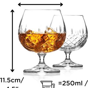 Hemswell Kristall Cognacschwenker Set mit 2 Europäischen Cognac Gläsern 8,5 oz – Digestif Gläser ideal für Brandy und Cognac – Satinierte Präsentationsbox – Wicklow Design 12