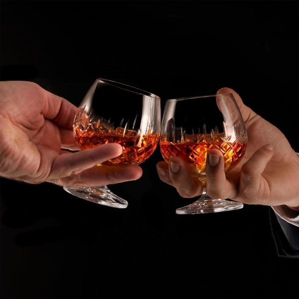 Hemswell Kristall Cognacschwenker Set mit 2 Europäischen Cognac Gläsern 8,5 oz – Digestif Gläser ideal für Brandy und Cognac – Satinierte Präsentationsbox – Wicklow Design 6