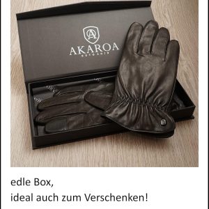 AKAROA ESTD 2019 Lederhandschuhe Herren TIM, Touchscreen Funktion, italienisches Leder, recyceltes Strickfutter aus 50% Kaschmir und 50% Wolle, 5 Größen S - XXL 13