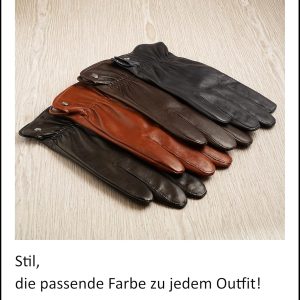 AKAROA ESTD 2019 Lederhandschuhe Herren TIM, Touchscreen Funktion, italienisches Leder, recyceltes Strickfutter aus 50% Kaschmir und 50% Wolle, 5 Größen S - XXL 15