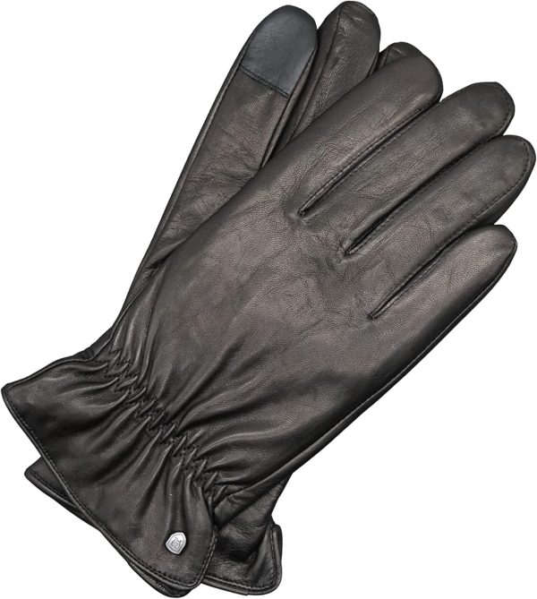 AKAROA ESTD 2019 Lederhandschuhe Herren TIM, Touchscreen Funktion, italienisches Leder, recyceltes Strickfutter aus 50% Kaschmir und 50% Wolle, 5 Größen S - XXL 8