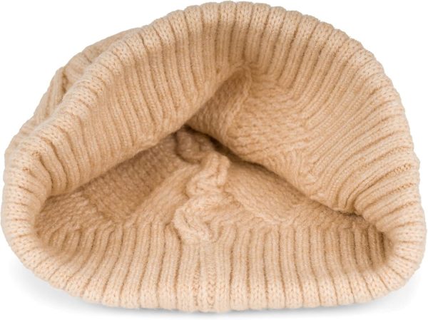 styleBREAKER Damen Strickmütze mit Rautenförmigem Rippmuster und breitem Umschlag, Feinstrick Mütze, Strick Beanie 04024192 2