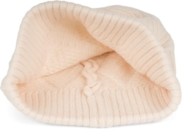 styleBREAKER Damen Strickmütze mit Rautenförmigem Rippmuster und breitem Umschlag, Feinstrick Mütze, Strick Beanie 04024192 2