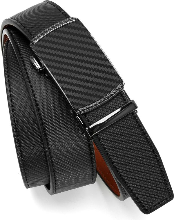 CHAOREN Gürtel Herren, Automatik Ledergürtel Herren Ratsche für Herren Business Anzug, 35mm Gürtel ohne Löcher, Größe Angepasst 8