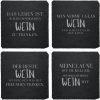 Schiefer Untersetzer Set (4 STK.) mit Weinsprüchen - Weinuntersetzer aus Schiefer für Weinfans | Wein Geschenk | Geschenkidee Weinliebhaber Wein Zubehör (Deutsche Sprüche) 20