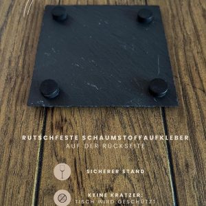 Schiefer Untersetzer Set (4 STK.) mit Weinsprüchen - Weinuntersetzer aus Schiefer für Weinfans | Wein Geschenk | Geschenkidee Weinliebhaber Wein Zubehör (Deutsche Sprüche) 22