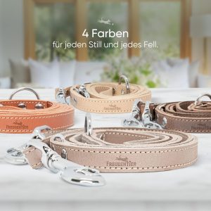 FREUDENTIER Hundeleine aus zertifiziertem Leder 2m, 3-Fach verstellbare Führleine, liebevoll in Holland produziert, hochwertig und stilvoll, Amstelpark Kollektion (Cognac, 20mm breit) 16