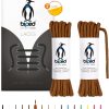 biped LACES 2 Paar runde Schnürsenkel aus Baumwolle ø 3,5 mm - reißfeste Qualitäts- Schuhbänder für Lederschuhe, Stiefel, Sneaker - für Freizeit und Sportschuhe - made in EU z2901(cognac,120 cm) 4