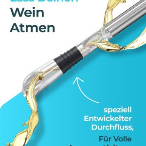 Brendo Weinkühler 4-in-1 Weinkühlstab Edelstahl I Flaschenkühler 2 Längen Weinkühlstäbe + Weinausgießer + Dekanter + Flaschenverschluss I Wein-Geschenk-Set Männer Frauen, Wein-Zubehör, Geschenkidee 19