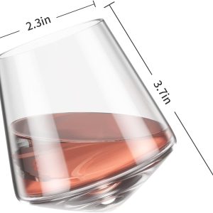FAHIMEH Rum GläSer, Rotating Whisky Cognac Whiskey GläSer Ohne Stiel Wackelgläser Tasting Weinglas Kristall Tumbler Likörgläser Gin Glas, Personalisiert Männer Geschenke 4er set, 300ml 16