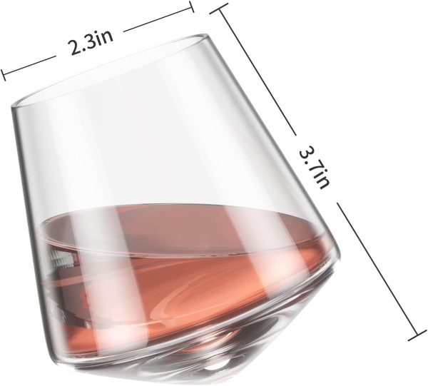 FAHIMEH Rum GläSer, Rotating Whisky Cognac Whiskey GläSer Ohne Stiel Wackelgläser Tasting Weinglas Kristall Tumbler Likörgläser Gin Glas, Personalisiert Männer Geschenke 4er set, 300ml 6