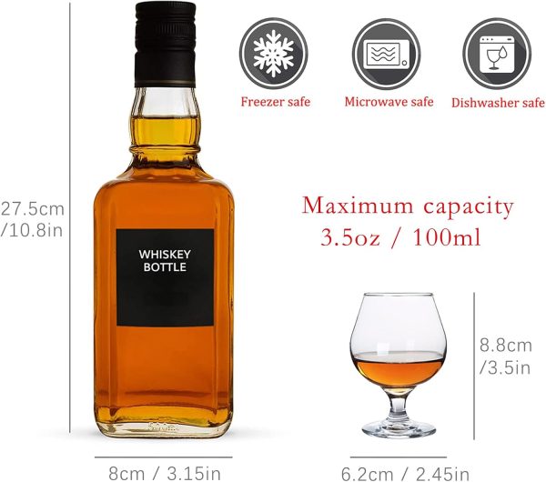 Soopiiso Cognacgläser，Maximale Kapazität: 100ml/10cl，Schnapsgläser Set von 8 netten Brandy Gläser/klare Schnapsgläser/Mini Brandy Glasses 2