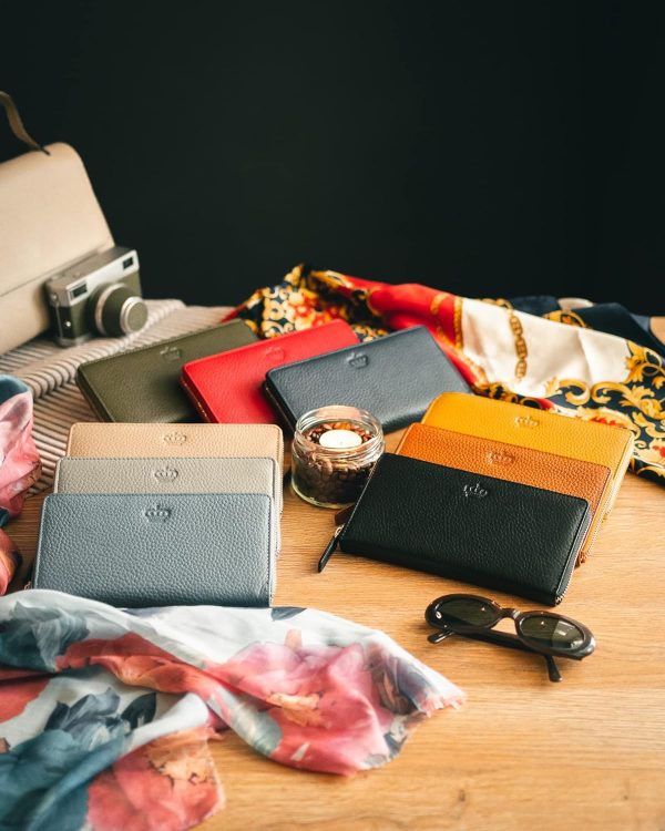 Baur Damen Geldbörse Echt Leder Geldtasche | Geldbeutel mit RFID Schutz | Großes Portemonnaie viele Kartenfächer | Wallet mit Rundum-Reißverschluss | Portmonee | Damen-Geldbörsen (Grau) 7