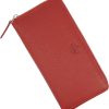 Baur Damen Geldbörse Echt Leder Geldtasche | Geldbeutel mit RFID Schutz | Großes Portemonnaie viele Kartenfächer | Wallet mit Rundum-Reißverschluss | Portmonee | Damen-Geldbörsen (Rot) 20